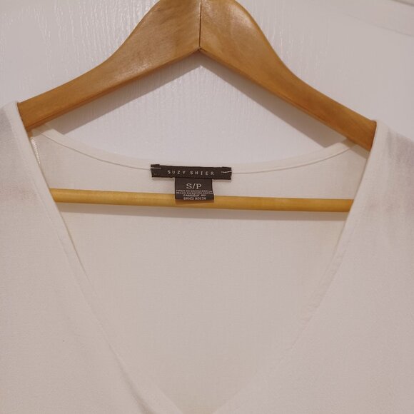 Suzy Shier Button Front Shirt Dress - Ivory - Picture 5 of 8